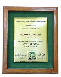 1999 Pangaea Cup VII Plaque of Participation